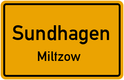 Ortsschild Sundhagen Miltzow