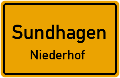 Ortsschild Sundhagen Niederhof