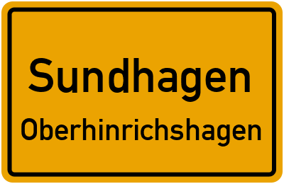 Ortsschild Sundhagen Oberhinrichshagen