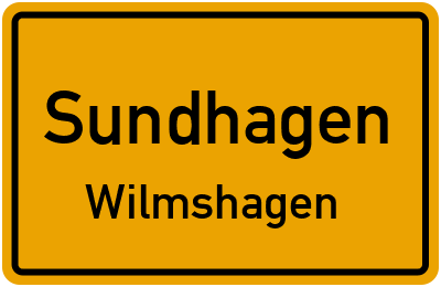 Ortsschild Sundhagen Wilmshagen