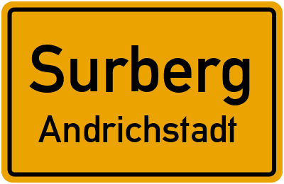 Ortsschild Surberg Andrichstadt