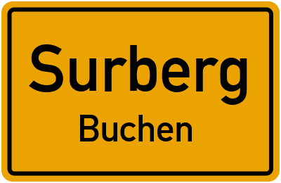 Ortsschild Surberg Buchen
