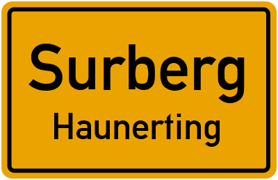 Ortsschild Surberg Haunerting