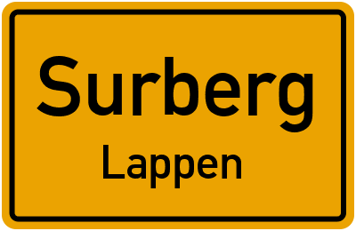 Ortsschild Surberg Lappen