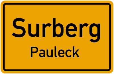 Ortsschild Surberg Pauleck