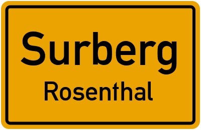Ortsschild Surberg Rosenthal