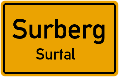 Ortsschild Surberg Surtal