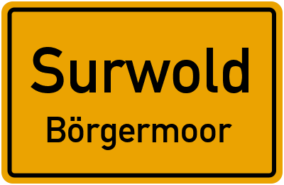 Ortsschild Surwold Börgermoor