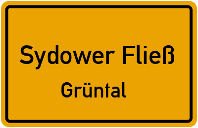 Straßenverzeichnis Sydower Fließ Grüntal
