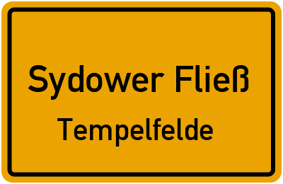 Straßenverzeichnis Sydower Fließ Tempelfelde