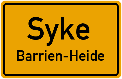 Ortsschild Syke Barrien-Heide