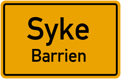 Ortsschild Syke Barrien