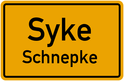 Ortsschild Syke Schnepke