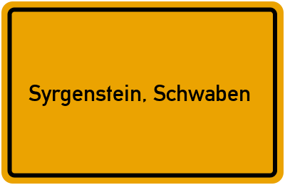 Ortsschild von Gemeinde Syrgenstein, Schwaben in Bayern