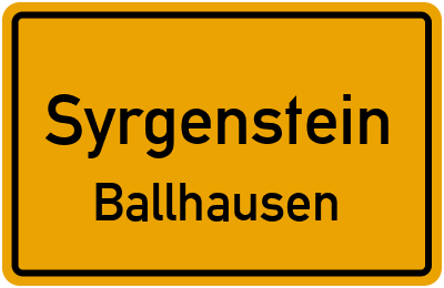 Straßenverzeichnis Syrgenstein Ballhausen