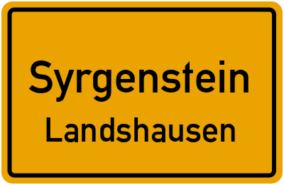 Ortsschild Syrgenstein Landshausen