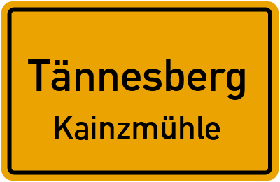Straßenverzeichnis Tännesberg Kainzmühle