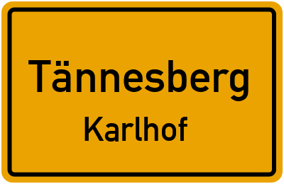 Straßenverzeichnis Tännesberg Karlhof