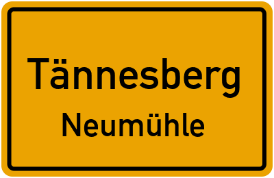 Straßenverzeichnis Tännesberg Neumühle