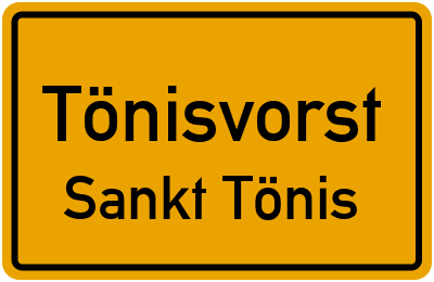 Straßenverzeichnis Tönisvorst Sankt Tönis