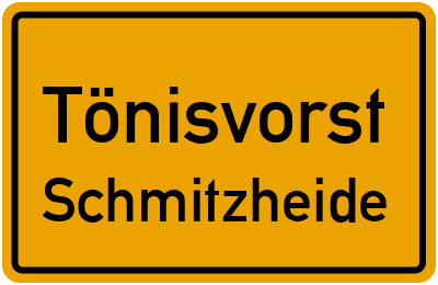 Straßenverzeichnis Tönisvorst Schmitzheide