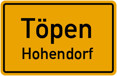 Straßenverzeichnis Töpen Hohendorf