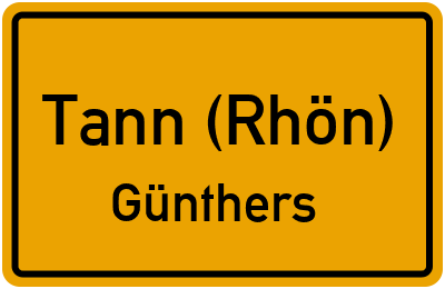 Straßenverzeichnis Tann (Rhön) Günthers