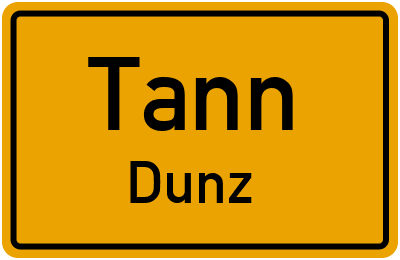 Straßenverzeichnis Tann Dunz