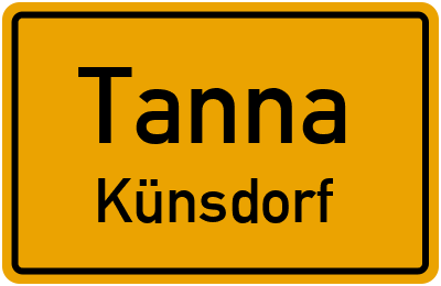 Straßenverzeichnis Tanna Künsdorf