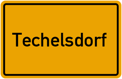 Ortsschild von Gemeinde Techelsdorf in Schleswig-Holstein