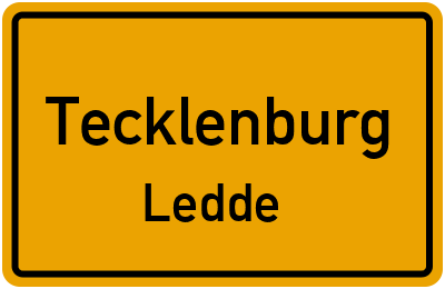Ortsschild Tecklenburg Ledde