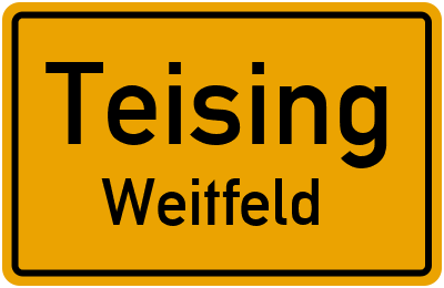 Ortsschild Teising Weitfeld
