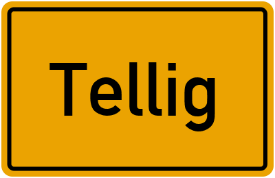 Ortsschild von Gemeinde Tellig in Rheinland-Pfalz