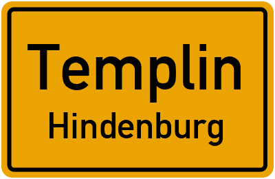 Straßenverzeichnis Templin Hindenburg