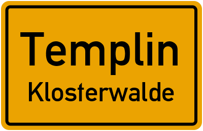 Straßenverzeichnis Templin Klosterwalde