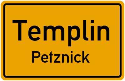 Straßenverzeichnis Templin Petznick
