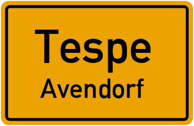 Ortsschild Tespe Avendorf