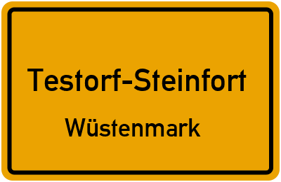 Straßenverzeichnis Testorf-Steinfort Wüstenmark
