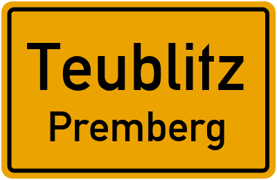 Straßenverzeichnis Teublitz Premberg