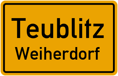Ortsschild Teublitz Weiherdorf