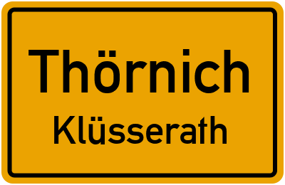 Straßenverzeichnis Thörnich Klüsserath