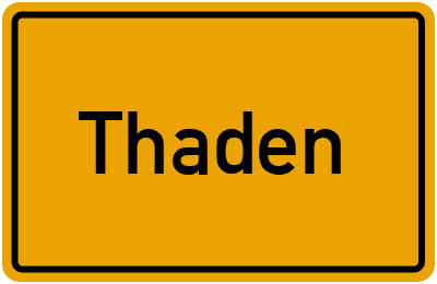 Ortsschild von Gemeinde Thaden in Schleswig-Holstein