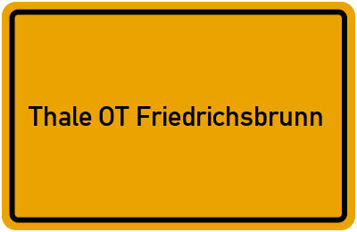 Branchenbuch Thale OT Friedrichsbrunn, Sachsen-Anhalt