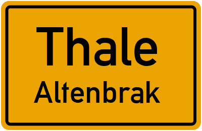 Straßenverzeichnis Thale Altenbrak