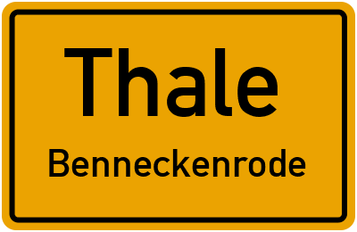 Straßenverzeichnis Thale Benneckenrode