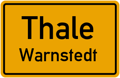 Straßenverzeichnis Thale Warnstedt