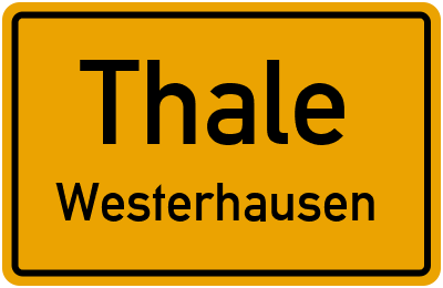 Straßenverzeichnis Thale Westerhausen