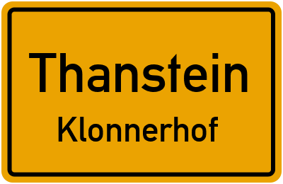 Ortsschild Thanstein Klonnerhof