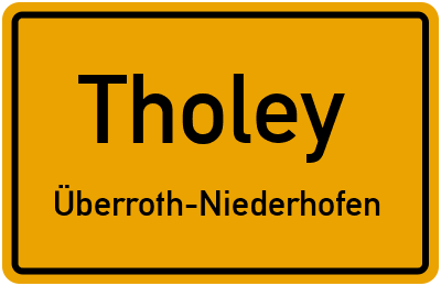 Straßenverzeichnis Tholey Überroth-Niederhofen