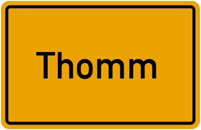 Ortsschild von Gemeinde Thomm in Rheinland-Pfalz
